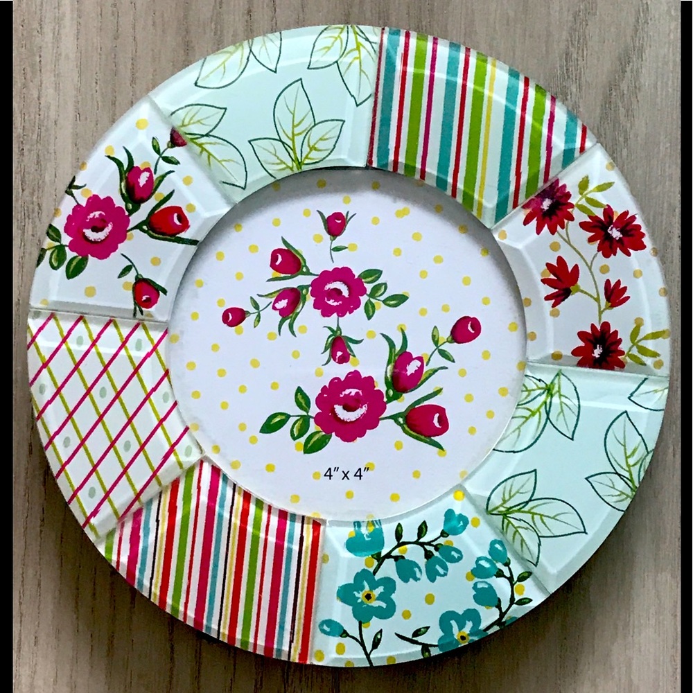 Round glass photo frame